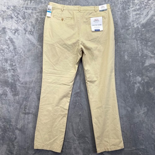 New IZOD Saltwater Straight Chino Men's 36x32 Pale Khaki Stretch - Picture 2 of 10
