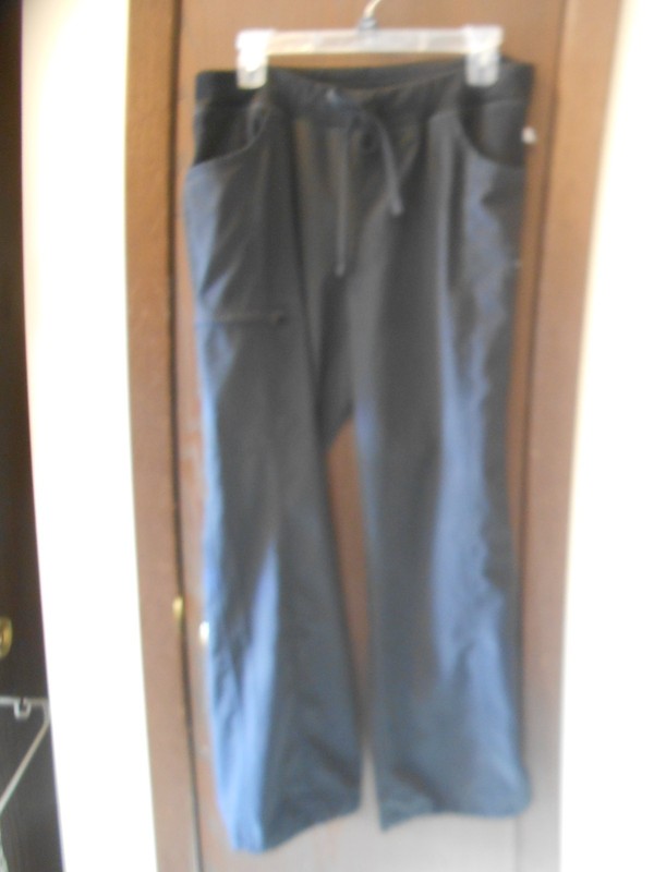 PETITE WOMEN'S CHEROKEE INFINITY BLACK HIGH RISE SCRUB PANTS SIZE L PETITE