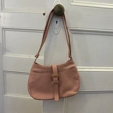 VINTAGE BUBBLEGUM PINK LEATHER FURLA SNAP BUCKLE BAG NEVER BEEN USED