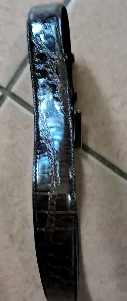 Oscar de La Renta Amer. Caimán De Colección. Cinturón Hecho en EE. UU. Talla Sm34" 1" W Hebilla/Punta Foto 2 de 4