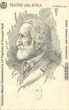 4122) TRIGESIMO DI VERDI TEATRO ALLA SCALA DI MILANO 1901 ILLUSTRATORE CROTTA VG
