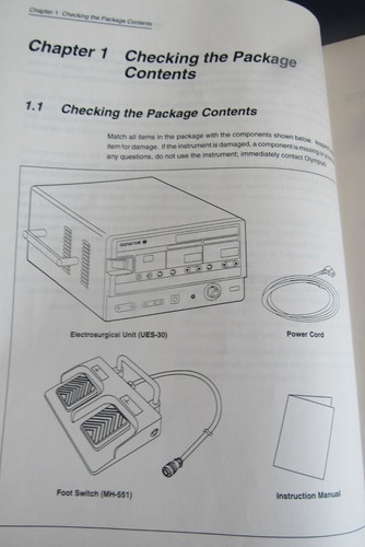 Olympus UES-30 Electrosurgical Instruction & Trouble Shoot Manual Foot Switch - Picture 6 of 13