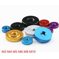 Thin Type Aluminium Alloy Knurled Thumb Nuts Hand Grip Knobs Nut M3M4M5M6M8M10