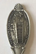 Mount Vernon Home Of George Washington Pewter Vintage Souvenir Spoon Collectible