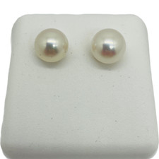 7 mm White Cultured Pearl 14k Yellow Gold Stud Earrings