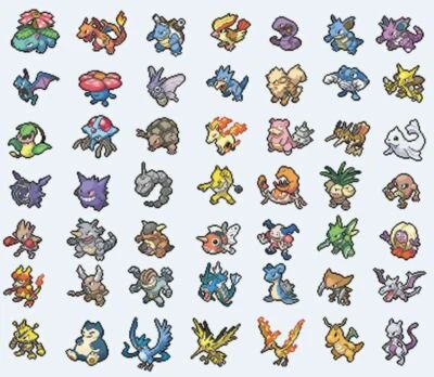 Pokemon Pixel Sprite Sticker Pack of 49