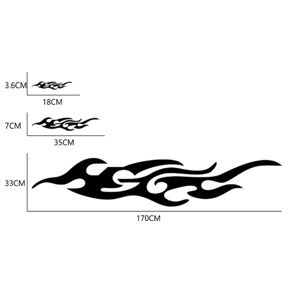 Calcomanías adhesivas de coche estilo llama fuego puerta lateral parachoques ventana vinilo decoración 6 piezas Foto 2 de 4