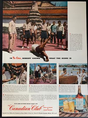 Vintage 1940s Canadian Club Hiram Walker Whiskey Ta Cra Ad