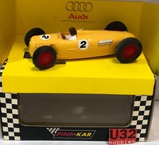 Slot Car Pink Kar CV-011 Auto Union Type C 2 F1 1936 Yellow Lted.Ed