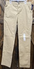 Crown  Ivy Kids Boys 16 R Khaki Motion Flex Pants Chinos Adjustable Waist NWT