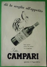 BITTER CAMPARI Advertising 1 page original GALLO BY ROLLI 1955 