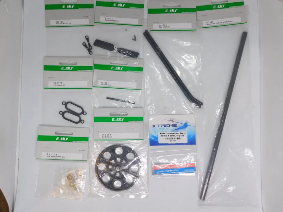 LOT 9 PARTS R/C E SKY GEAR PUSH ROD BEARING AXIS TAIL BLADE SKID SET TAIL BOOM - Image 3 of 4