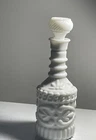 Milk glass Decanter Bottle Vintage Jim Beam’s Bonded Beam White Empty 11" Tall