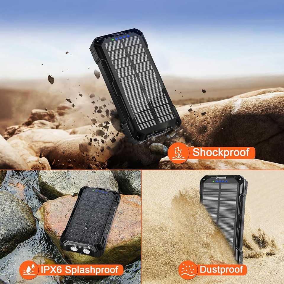 Solar Charger Power Bank 49800Mah Solar Phone Charger with USBC In