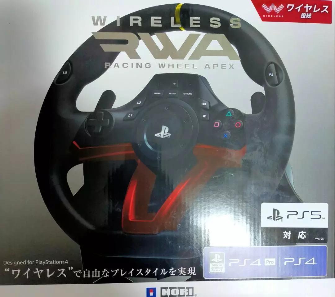 HORI Wireless Racing Wheel Apex RWA for PlayStation 4 Model PS4-142 JAPAN USED