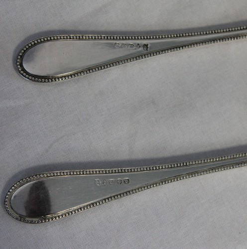 Antiguo juego de porciones de vajilla de plata tenedor y servidor con caja de almacenamiento marcado inglés - Imagen 6 de 7