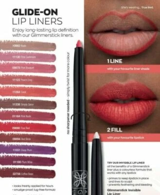 AVON TRUE COLOUR GLIMMERSTICK RETRACTABLE LIP LINER, various colours inc clear