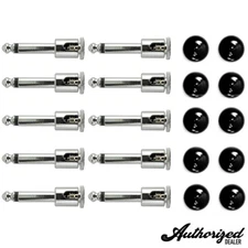 (10 Pack) George L's .155 Right Angle Plugs & Jackets Pedalboard Black Kit