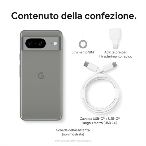 Smartphone Google Pixel 8 128GB Grigio Verde Ossidiana Dual Sim Garanzia 24 Mesi - Foto 9 di 9
