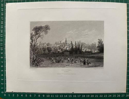 1833 Antique Print; Halstead, Essex after W.H. Bartlett - Picture 2 of 2