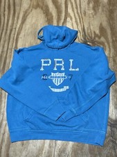 Ralph Lauren Polo Jeans Co VTG 90s Medium Hoodie Sweatshirt N1 Blue Pullover