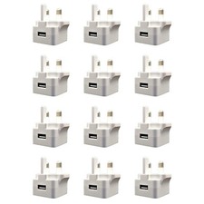 Perfect USB plugs for Xmas Lights UK - White (Pack of 12)
