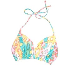 Colorful Animal Print Bikini Top Size Medium