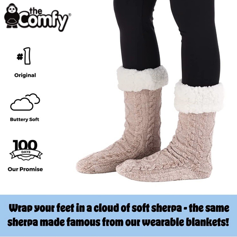 SAOLA THE COMFY Calze pantofole con suola antiscivolo Blush Sparkle (taglia unica)