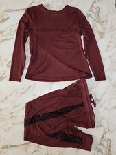BCBG Maxazria Girls Maroon/Black Pajamas 2 Piece Set Size S/P
