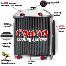 Upgrade 3 Rows Radiator For 1949-1953 1952 Ford Cars Flathead Configuration V8
