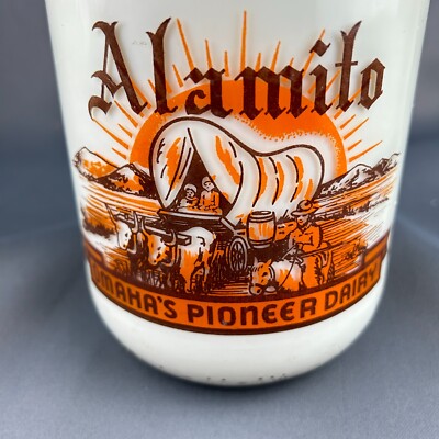 Alamito Dairy Vintage Half Gallon Glass Milk Bottle Omaha's Pioneer Diary