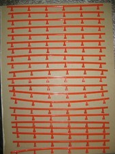 Aurora AFX Tomy Vintage HO Orange Plastic Track Guard Rails, 21 Pieces