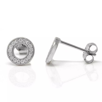 Say It With Diamonds Circle of Life Earrings 925 Silver Sealed Gift Box RRP £58