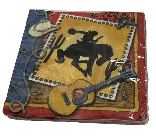 WILD WILD WEST Cowboy Hat Party Beverage Luncheon Napkins 16 Count Pk Amscan NEW