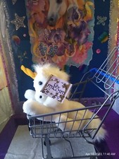 Vtg.   R. Dakin / The Little Utopia Unicorn White Color Laying '1979 9" Plush 