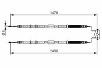 2X Seilzug, Feststellbremse Bosch 1 987 482 282 FüR Opel