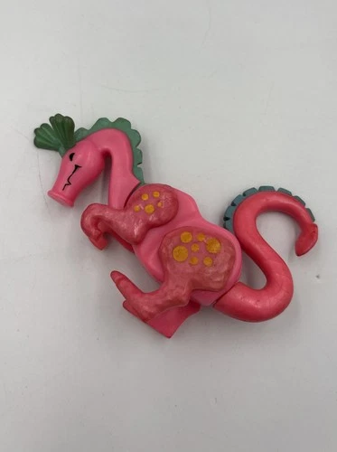 Vintage 1974 - Fisher-Price Pink Dragon Little People Castle play One Torn Ear