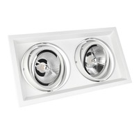Led Mdd Maxi Due GU10 AR111 2Fach Einbaustrahler 2X 25W Schwenkbar Weiß Eckig