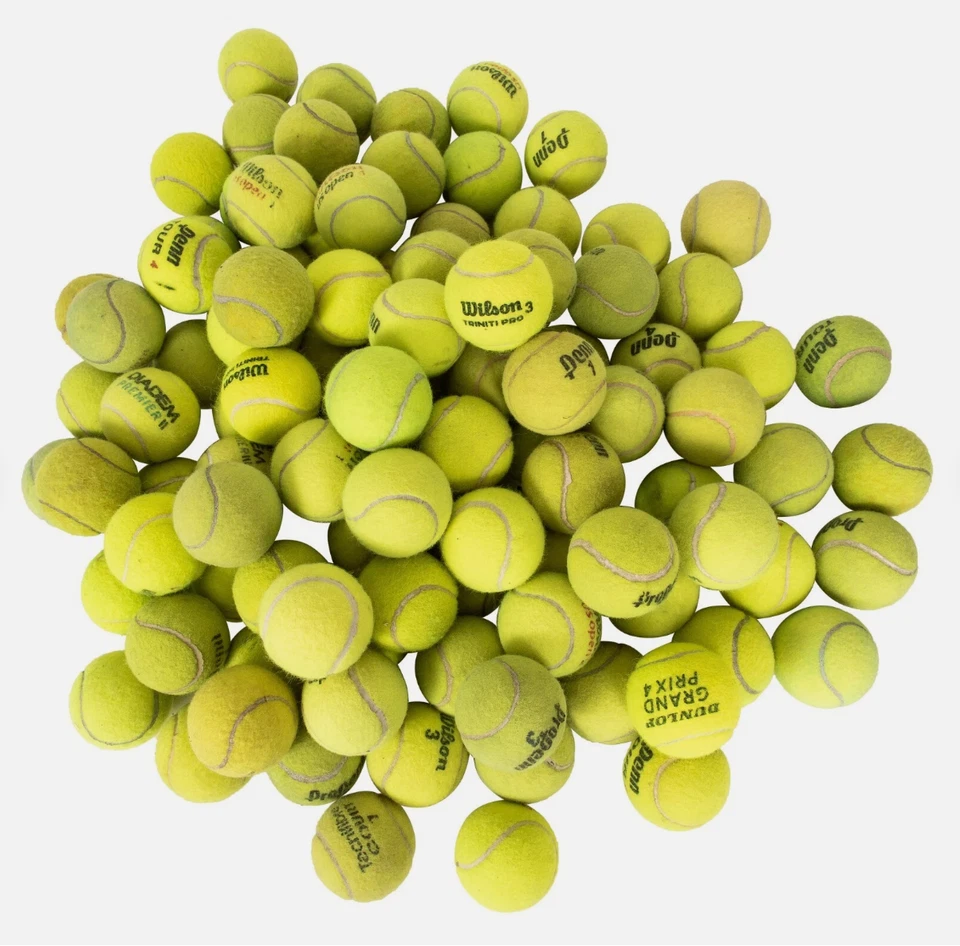 100 Recycled Tennis Balls Pre Cut to Fit Classroom Chairs, Table, or Walker Legs - Image 3 of 4