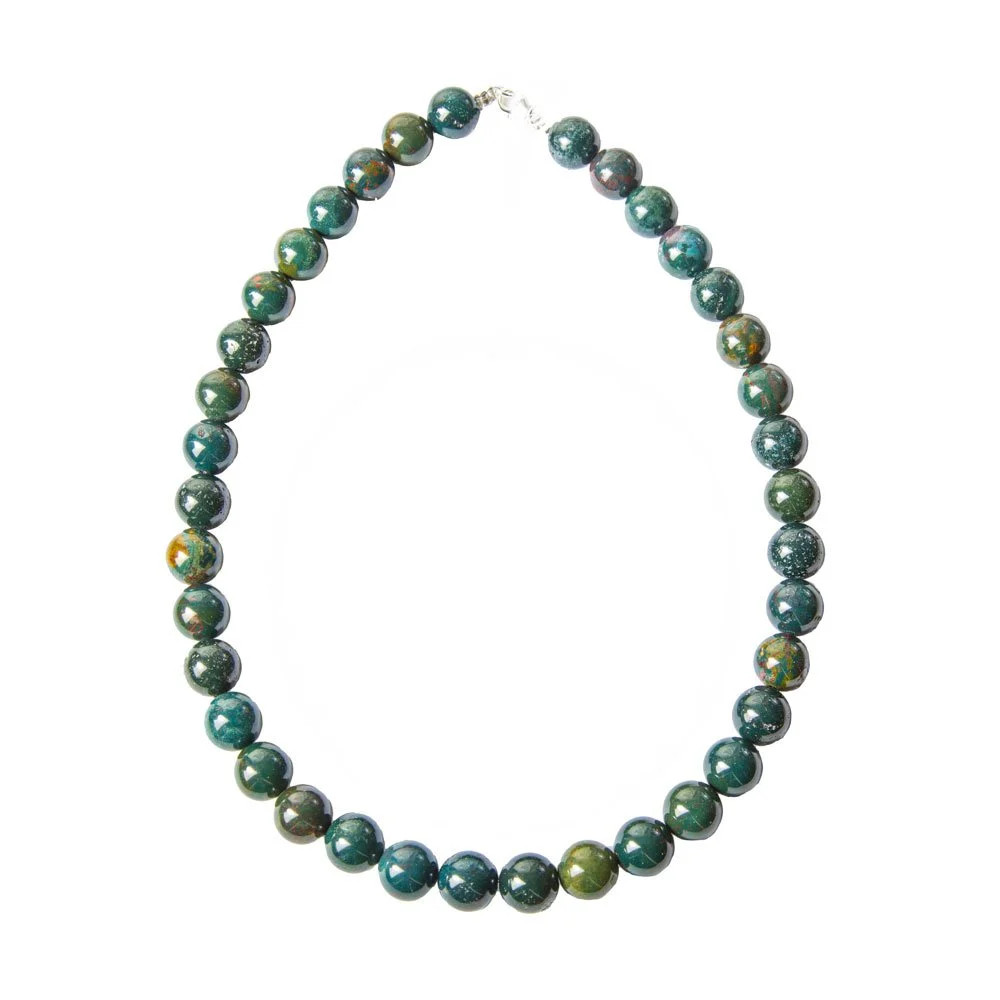 Collier Jaspe Sanguin 12mm en pierres boules naturelles de qualité AAA