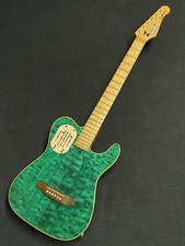 Guitarra Godin Acousticaster 6 Verde Usada "Cuerpo de Arce Figura" Hecha en 1995