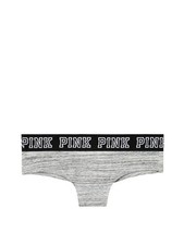 Victoria's Secret PINK Logo Cheekster Panty Heather White Tiger