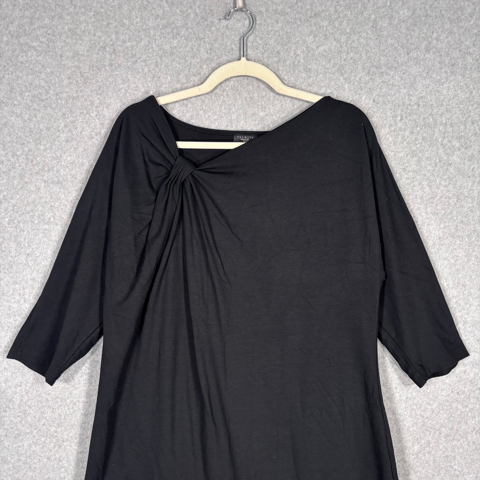 Talbots Jersey Knit Midi Dress Size 14W Twist Knot Ponte Knee Career Church