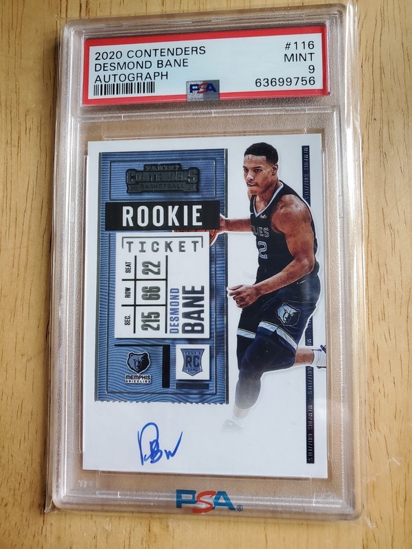 🏀 2020 Contenders Desmond Bane ROOKIE On Card AUTO PSA 9 Mint #116 🔥 Magic 🔥 