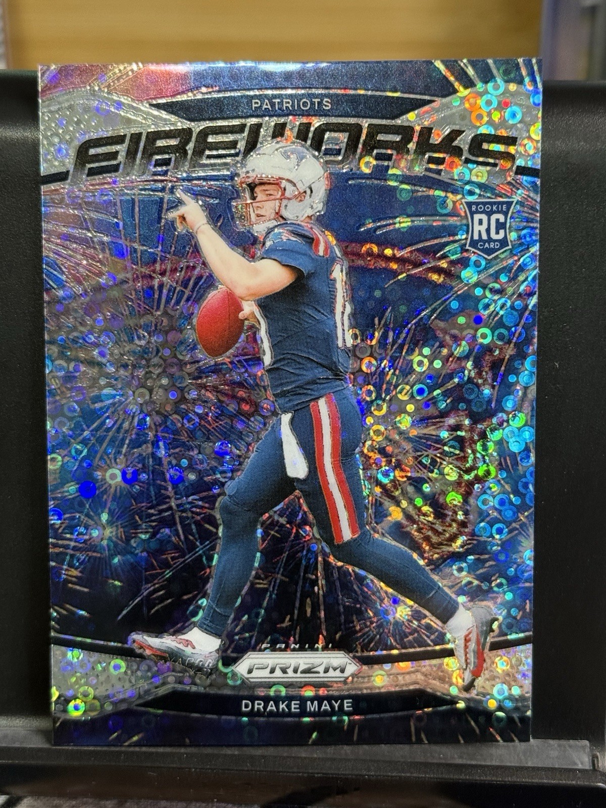 2024 Panini Prizm - Fireworks Drake Maye #22 No Huddle Prizm (RC)