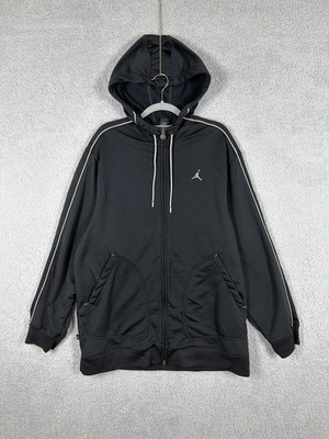 VTG Nike Jordan Jumpman 23 Men s Sz XL Black/Silver Full Zip Hoodie Track Jacket