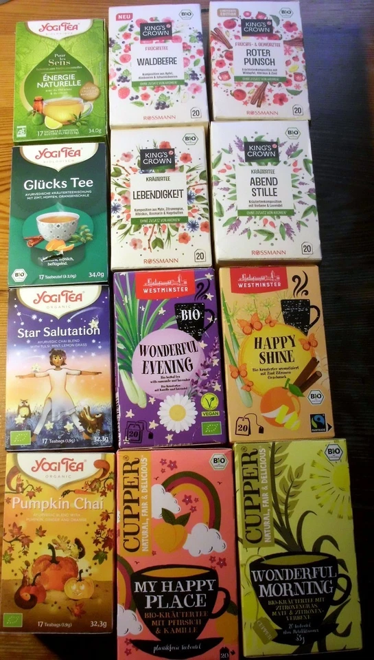 Bio Tee Probierset 24 Sorten Teebeutel Teeprobe Probe Adventskalender Yogi Cuppe - Bild 2 von 4
