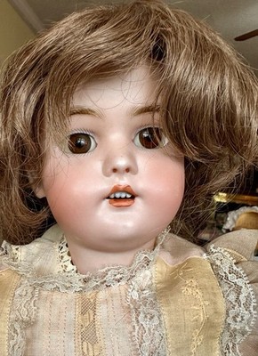 Antique 21” German Bisque 1078 Simon Halbig Doll Dressed