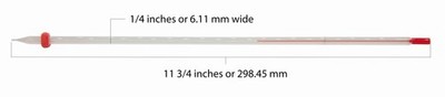 Thermometer Laboratory Red Alcohol Filled, Ungraduated with a temperature range
