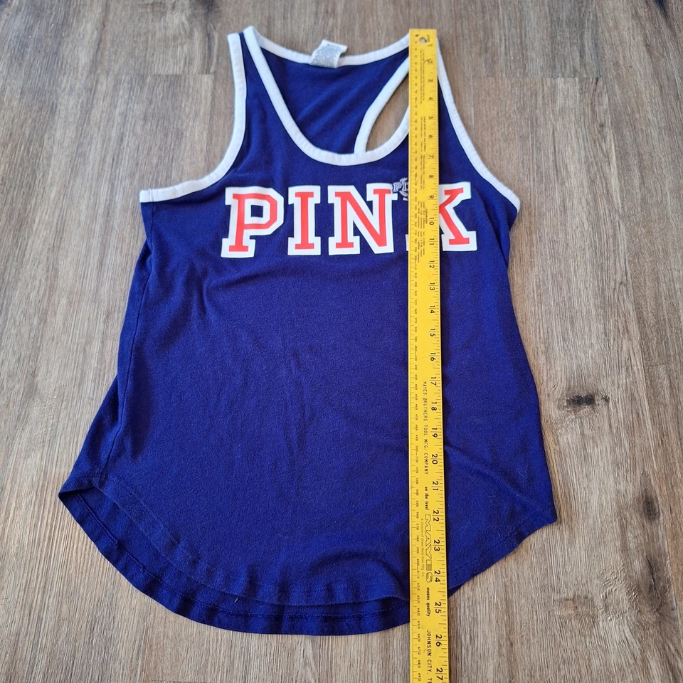 Victoria's Secret PINK S Ringer Sleeveless Tank Top Red White Blue - Image 4 of 4